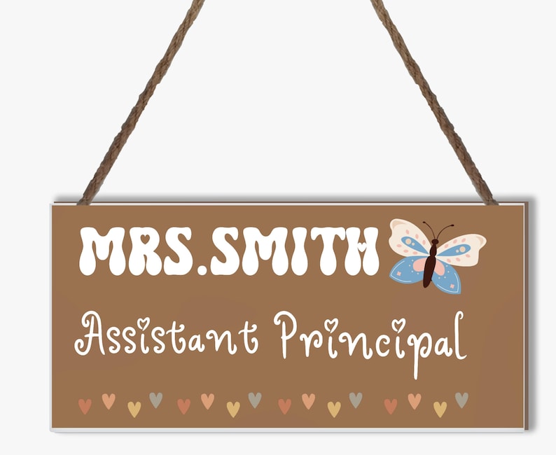 Assistant Sign Wood Door Sign, Personalized Classroom Door Sign, School Counselor ...