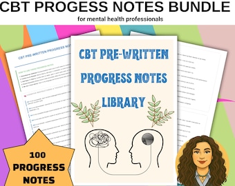 100 CBT Therapy Progress Notes Counselling Documentation Templates Guide Psychotherapy Session Notes Cheat Shee   Dbt Act Worksheet