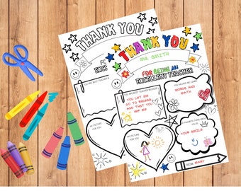 Teacher Appreciation Worksheet, Printable Teacher Appreciation Week Gift Thank You Teacher Gifts Coloring Pages School Kids Digital Download