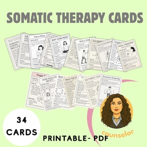 SOMATIC psychotherapy Coping Skills Cards somatic exercises for nervous system regulation  emotional regulation trauma healing