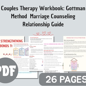 Couples Therapy Workbook Gottman Method Marriage Counseling  Relationship Guide Digital Workbook