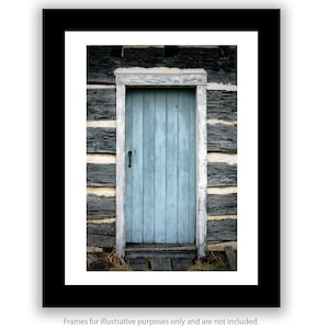 Blue Rustic Door Photography Print or Ready to Hang Canvas – Farmhouse Wall Art, Vintage Door Home Decor, The Blue Door