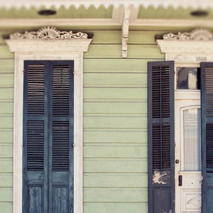 new orleans art print, creole cottage, green home decor, french quarter art, new orleans photography
