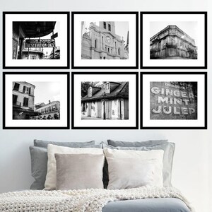 Black and White New Orleans Art Collection, Discounted Set of 6, Unframed French Quarter Photography Prints, Travel Decor image 1