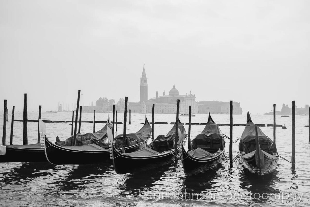Black and White Venice Art Print Travel Photography Canvas - Etsy