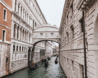 Venice Bridge of Sighs Landscape Print, Italian Landmark Photography, Unframed Canvas or Photo, Architecture Wall Art