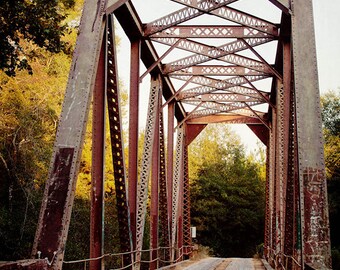 Bull Slough Bridge Wall Art, Conecuh County, Alabama Metal Bridge Photography Print or Canvas, Rustic Southern Landscape Photo