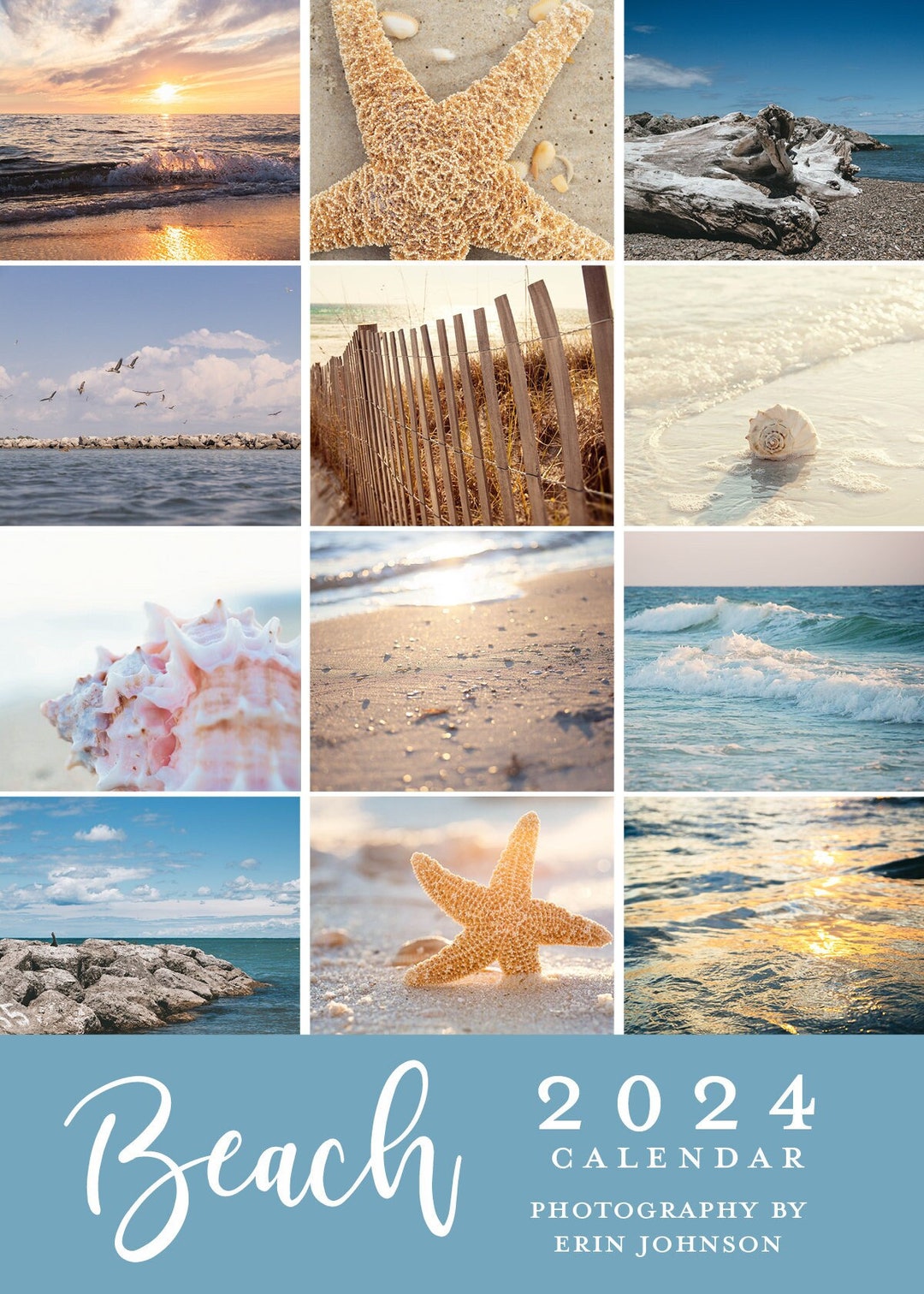 READY TO SHIP 2024 Beach Desk Calendar 5x7 Looseleaf Etsy