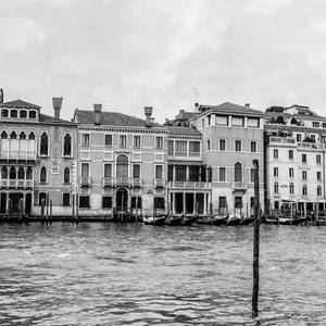 Black and White Venice Italy Art Print, Grand Canal Landscape Photography, Travel Photos for Wall, Unframed Print or Canvas image 1