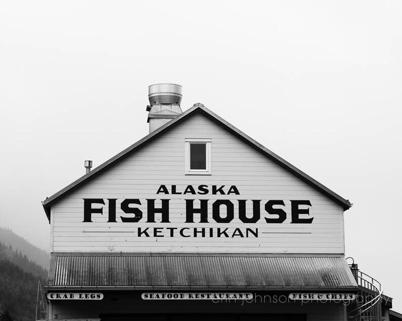 Alaska Fish House Ketchikan Photography Black And White Wall Etsy 日本