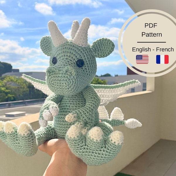 Dragon crochet pdf pattern - Dragon crochet patron français