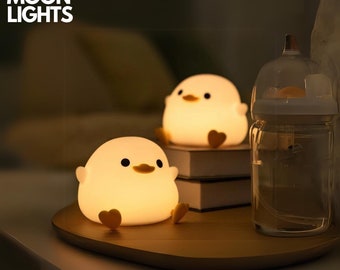 LED Süßes Bohnen-Enten-Nachtlicht, Nachttischlampe, Nachtlicht, Tierlicht, Tierlampe, Nachtlampe, Babylichter, süße Schreibtischlampe, Leuchtmittel