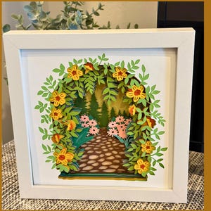 3D Shadow Box Framed Art Fabulous Spring Garden