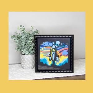 Shadow Box Art - 3D Rocket Launch  - Space Decor for any Aspiring Astronauts!