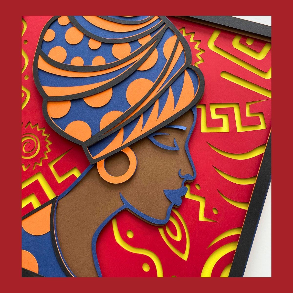 3D Shadow Box Art, Layered Cardstock Art, Proud African Woman - Etsy