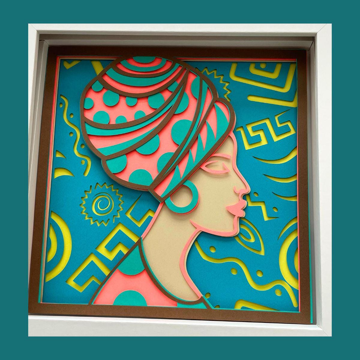 3D Shadow Box Art, Layered Cardstock Art, Proud African Woman - Etsy
