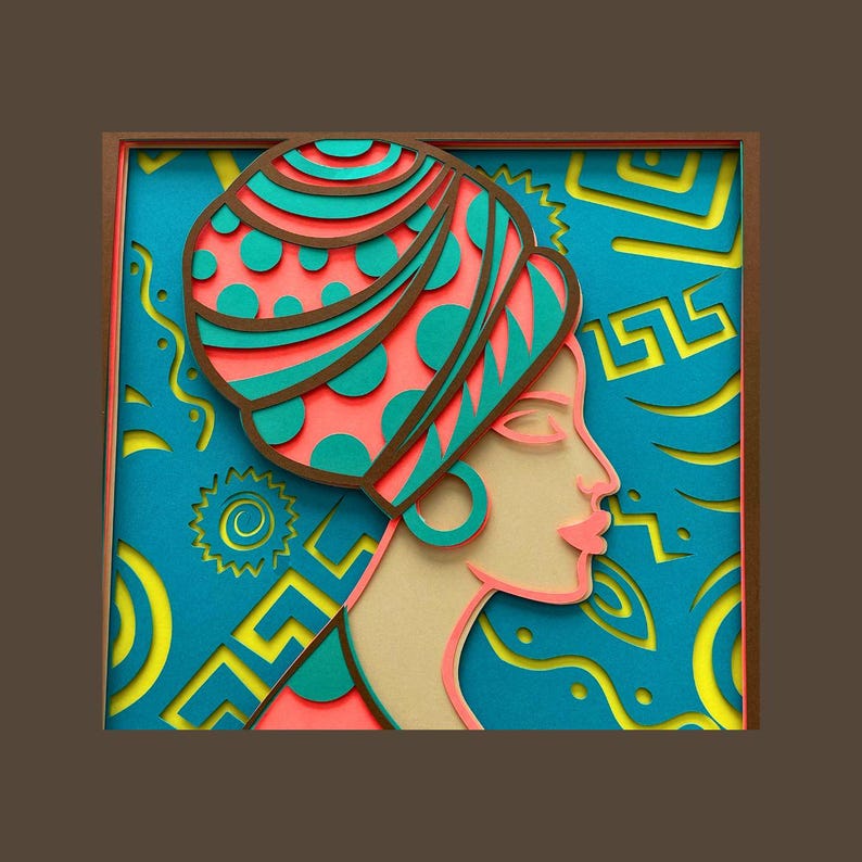 3D Shadow Box Art, African Woman - Etsy