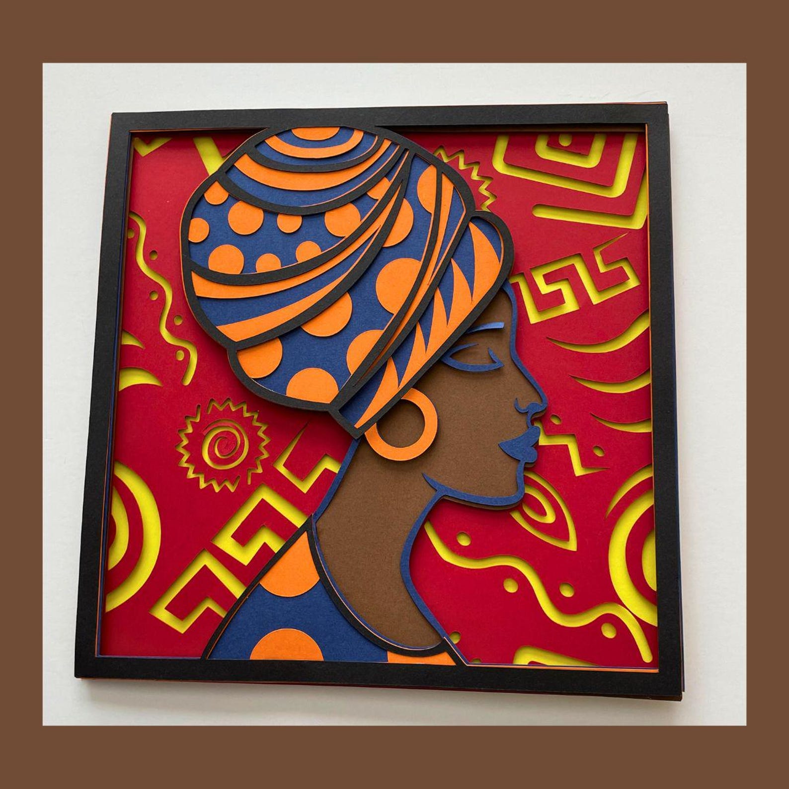 3D Shadow Box Art, Layered Cardstock Art, Proud African Woman - Etsy
