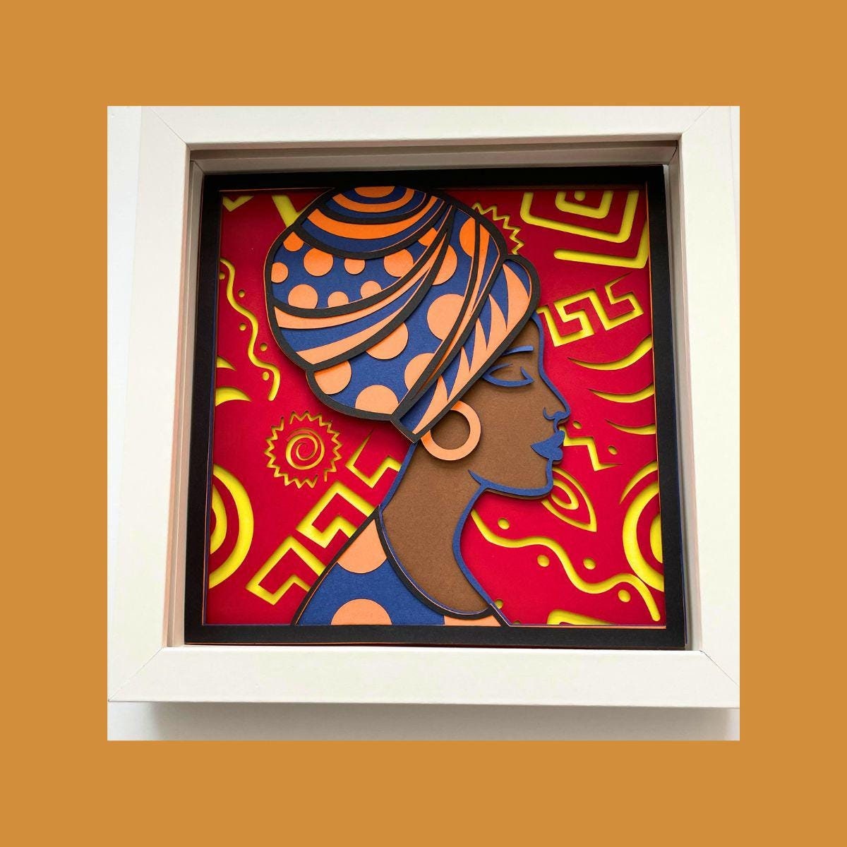 3D Shadow Box Art, Layered Cardstock Art, Proud African Woman - Etsy
