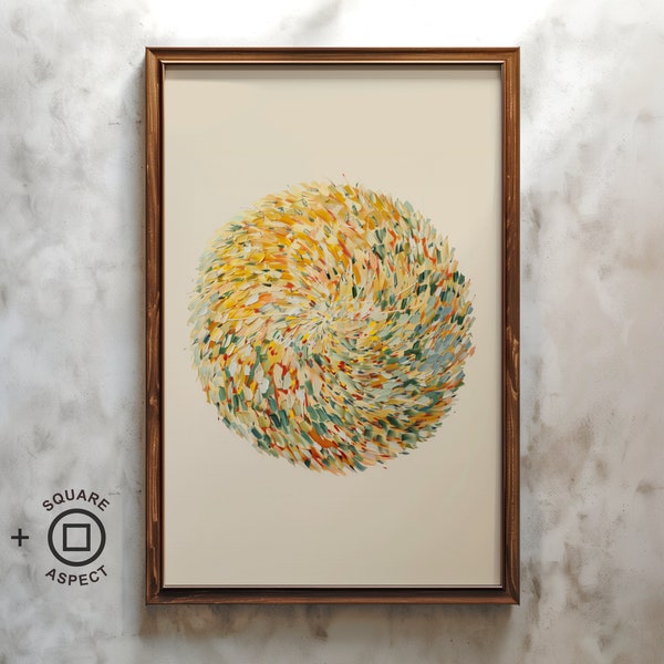 Abstract Circle 13 | Modern Abstract Art,Colourful Pastel Wall Print,Poster,Swirl,Circular Design,Wall Decor,Contemporary,Digital Download