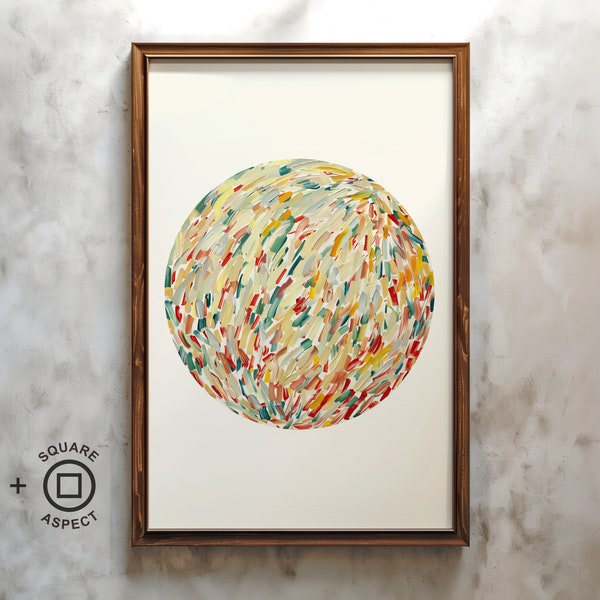 Abstract Circle 10 | Modern Abstract Art,Colourful Pastel Wall Print,Poster,Globe,Circular Design,Wall Decor,Contemporary,Digital Download