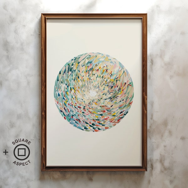 Abstract Circle 5 | Modern Abstract Art,Colourful Pastel Wall Print,Poster,Swirl,Circular Design,Wall Decor,Contemporary,Digital Download