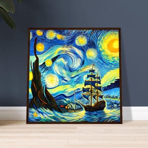 Schiff im Sea- Van Gogh Stil
