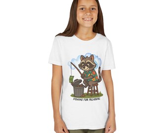 Fishing for Treasure Raccoon Youth T-shirt