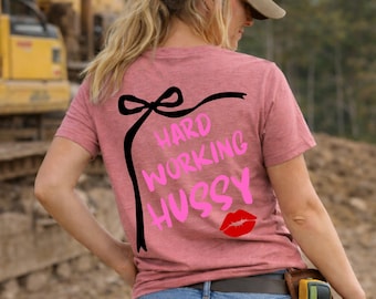 Blue Collar Babe Shirt - Funny Adult Humor Graphic Tee, Hard Working Hussy Shirt, Sassy Workwear Gift for Her