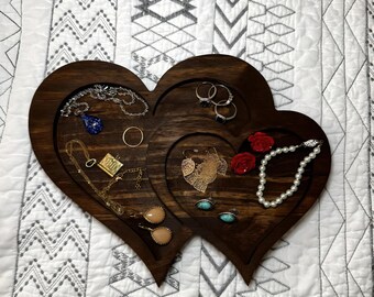 Double Heart Catch-All Tray CNC File | Shapeoko C2D + SVG | Wood Tray Pattern