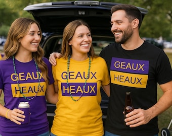 Geaux Heaux Tee Lane Kiffin LSU Coach| Purple Gold | LSU Ole Miss Rivalry Tee | SEC Football Fan Gift | Geaux Tigers Bayou Apparel S-5XL