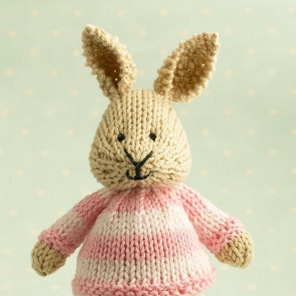 Toy knitting pattern for a bunny egg cosy, Easter bunny, instant digital download PDF file