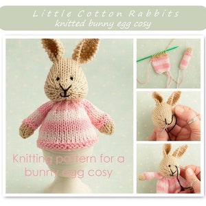 Toy knitting pattern for a bunny egg cosy, Easter bunny, instant digital download PDF file image 2