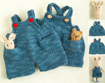 Sweetly Detailed Toy Animal Knitting By Littlecottonrabbits - toy dungarees pinafore dress and a trio of top down sweaters knitting patterns