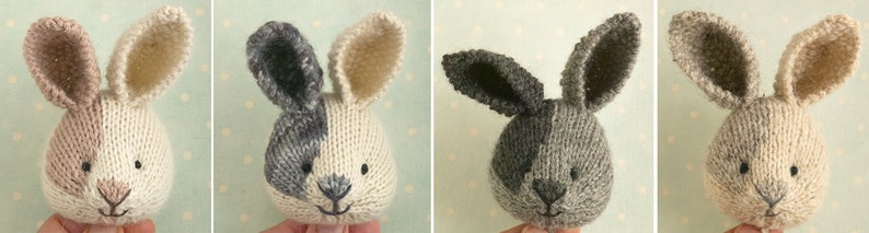 Toy knitting pattern for a bunny rabbit in a dotty dress 9 inches tall, instant digital download PDF file image 3