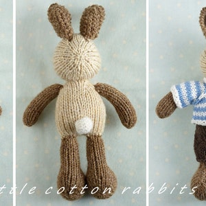 Toy knitting pattern for a small rabbit with removable clothes 7 inches tall, instant digital download PDF file image 2