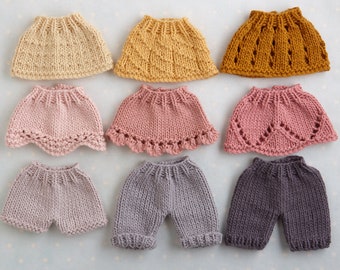 NEW : Small Skirts, shorts, trousers and panties knitting pattern (for 7 inch Little Cotton Rabbits animals), instant digital download file