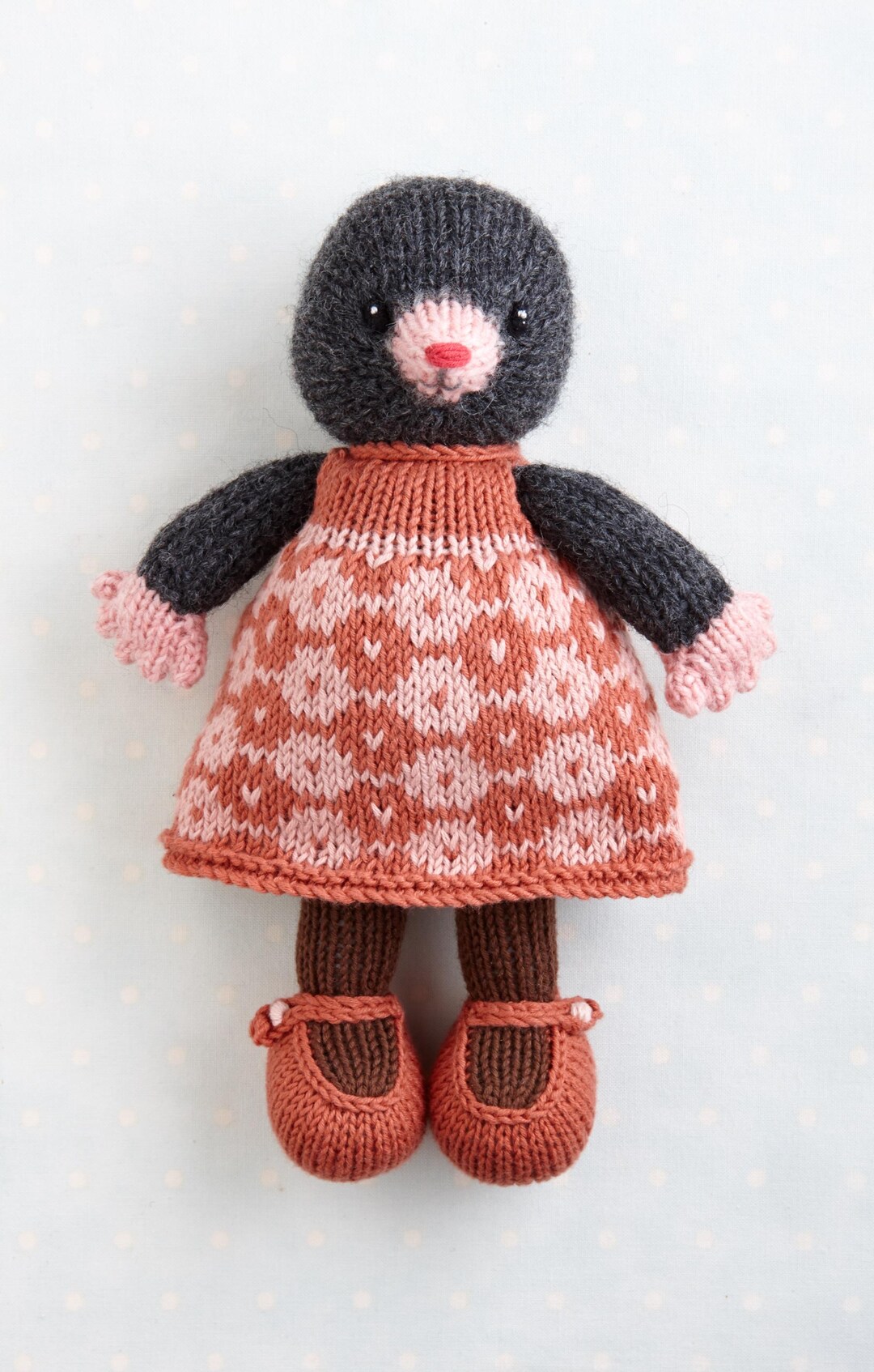 Knitting pattern: Mole in a dress (9 inches tall), instant digital ...