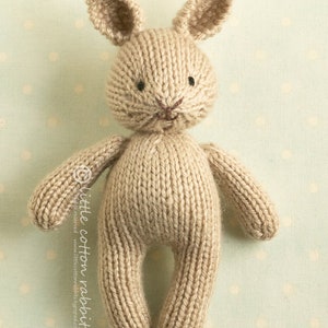 Toy knitting pattern for a mini bunny and bear in a dress and stockings, instant digital download PDF file afbeelding 4