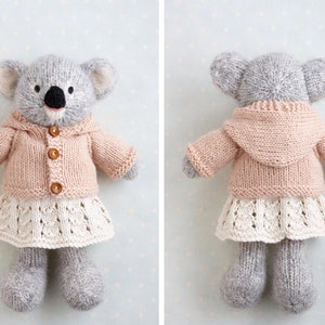 Coats and cardigans toy knitting pattern for 9 inch Little Cotton Rabbits animals, instant digital download PDF file image 4