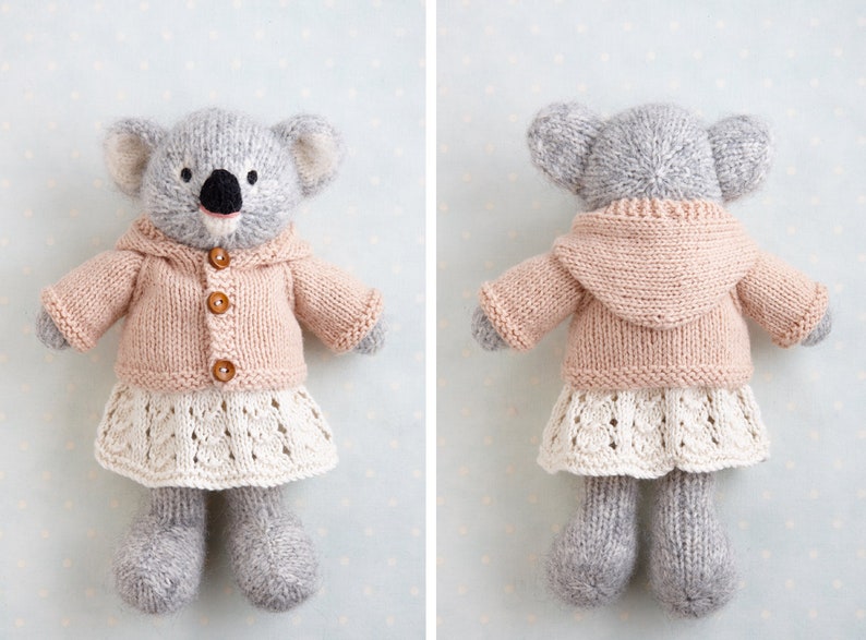 Coats and cardigans toy knitting pattern for 9 inch Little Cotton Rabbits animals, instant digital download PDF file image 4