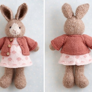 Coats and cardigans toy knitting pattern for 9 inch Little Cotton Rabbits animals, instant digital download PDF file image 2