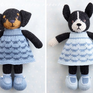 Toy Knitting pattern for a Dog in a dress 9 inches tall, instant digital download PDF file image 5