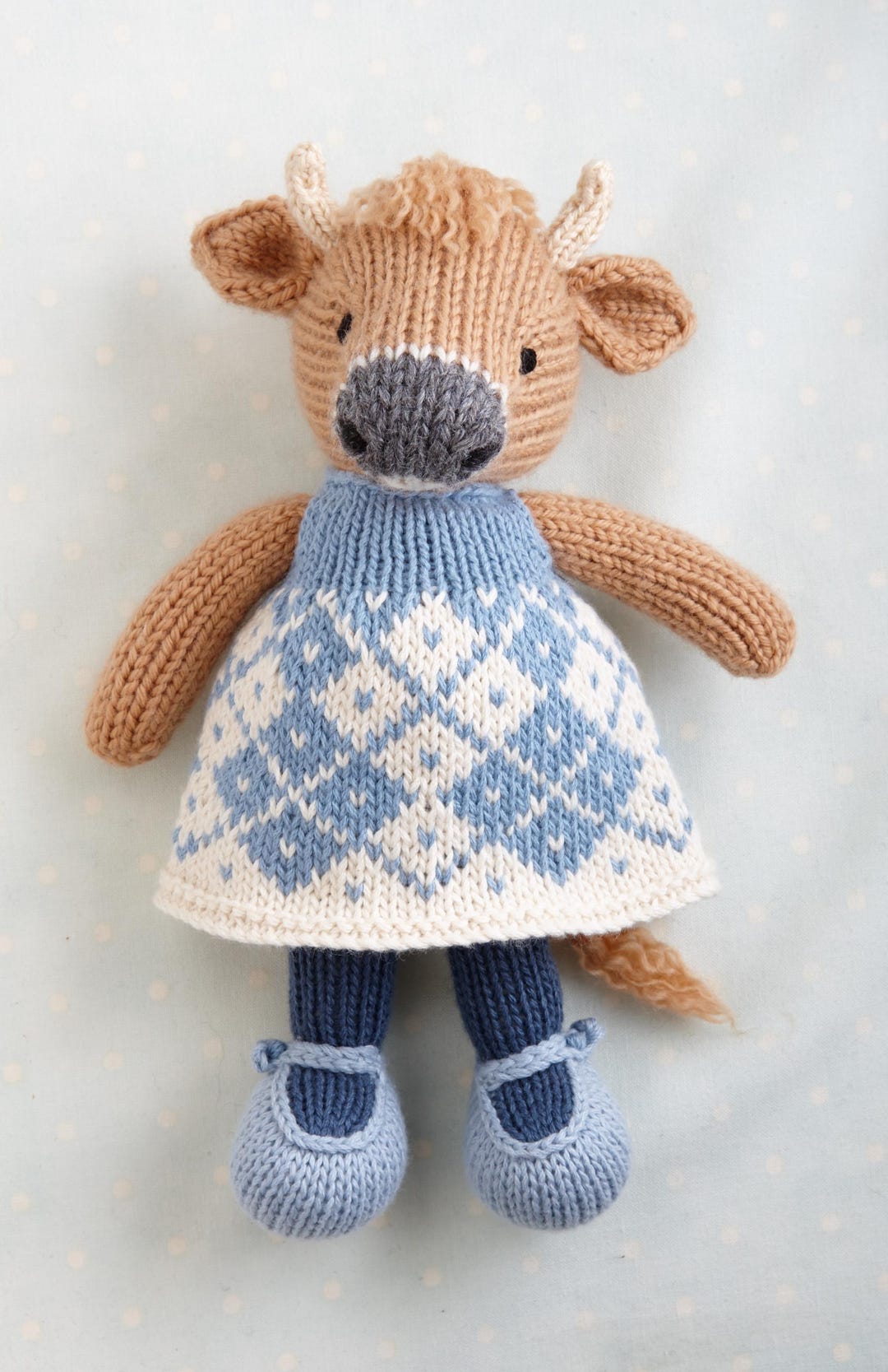 Knitting Pattern: Cow in a Dress (9 Inches Tall), Instant Digital ...