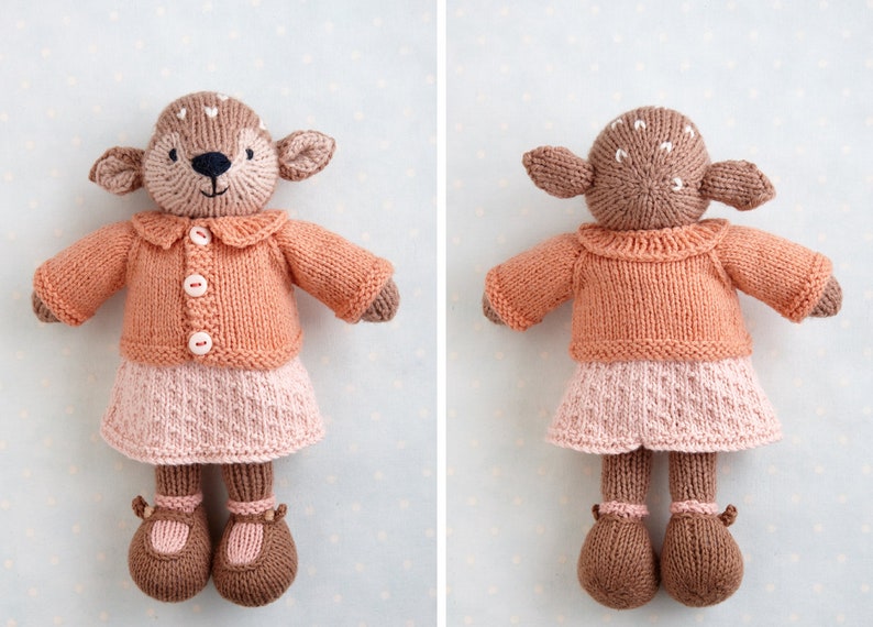 Coats and cardigans toy knitting pattern for 9 inch Little Cotton Rabbits animals, instant digital download PDF file image 3