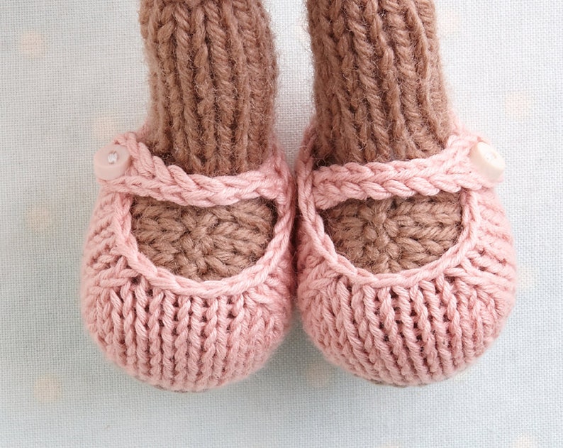 Small removable toy shoes and boots to fit 7 inch little cotton rabbit animal patterns knitting pattern, instant digital download PDF file image 4