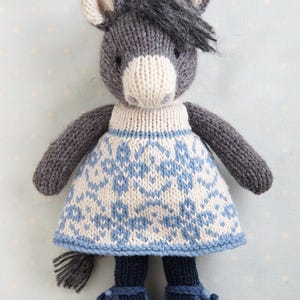 Knitting pattern: Horse / donkey / unicorn in a dress (9 inches tall), instant digital download PDF