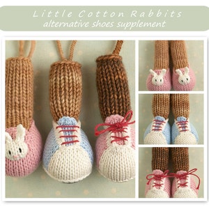 Toy knitting pattern for alternative feet (for 9 inch Little Cotton Rabbits animals), instant digital download PDF file