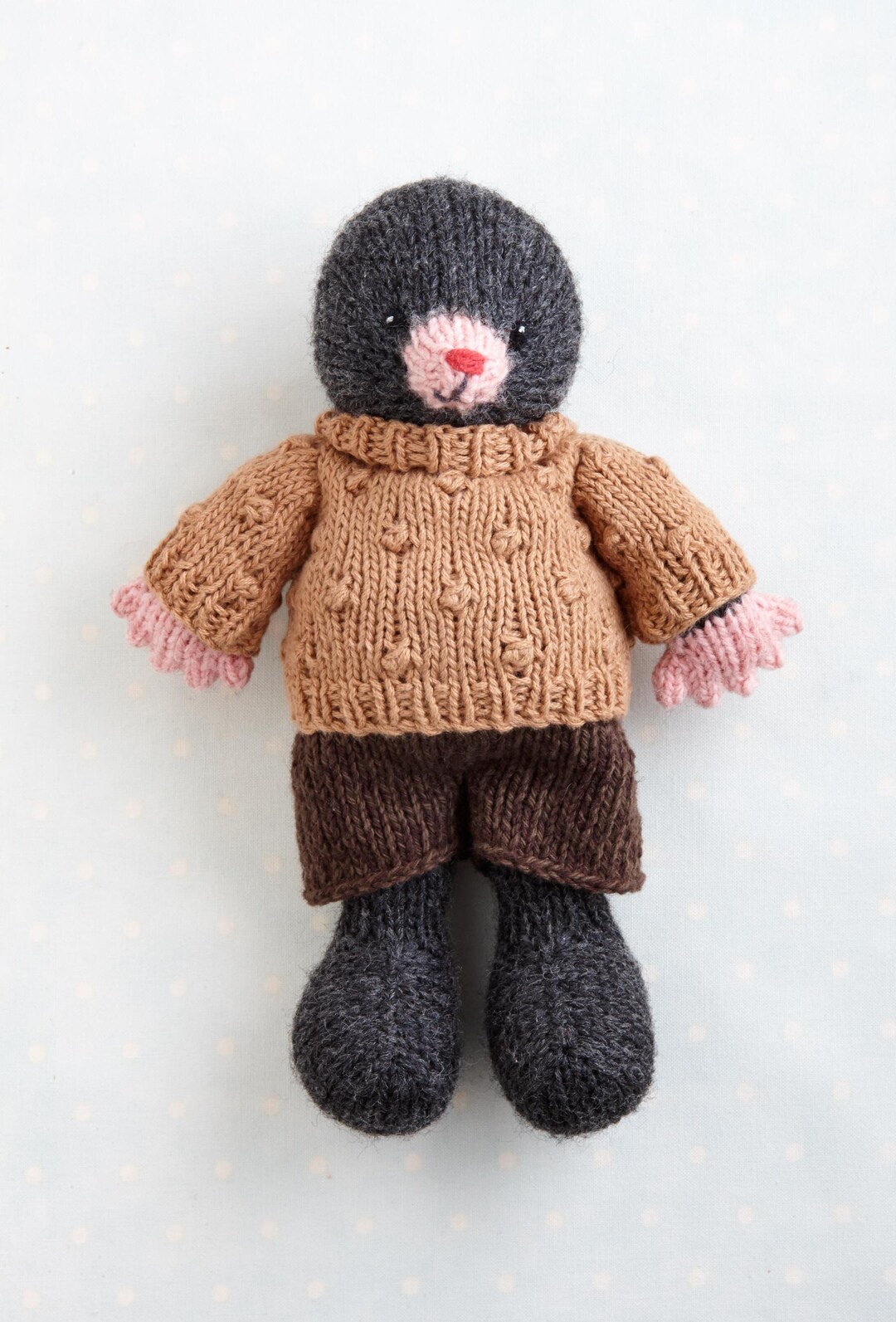 Knitting Pattern: Mole in a sweater and shorts (9 inches tall), instant ...