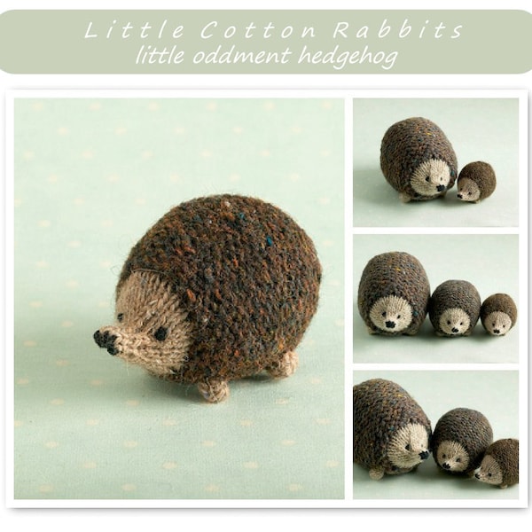 Toy knitting pattern for a little hedgehog, instant digital download PDF file